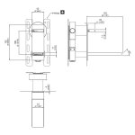 CEA BAR Bateria umywalkowa ścienna element zewnętrzny Satin Stainless Steel BAR15S