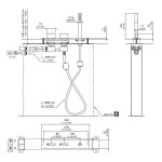 CEA BAR Bateria wannowa 3-otworowa na brzeg wanny ze słuchawką prysznicową element zewnętrzny Satin Stainless Steel BAR36S