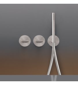 CEA BAR Bateria wannowa/prysznicowa ścienna termostatyczna z przełącznikiem 2/3-drożnym, słuchawką i wężem element zewnętrzny Satin Stainless Steel BAR69IS