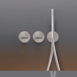 CEA BAR Bateria wannowa/prysznicowa ścienna termostatyczna z przełącznikiem 2/3-drożnym, słuchawką i wężem element zewnętrzny Satin Stainless Steel BAR69IS