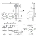 CEA BAR Bateria wannowa/prysznicowa ścienna termostatyczna z przełącznikiem 2/3-drożnym, słuchawką i wężem element zewnętrzny Satin Stainless Steel BAR69YIS