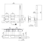 CEA BAR Bateria wannowa/prysznicowa ścienna z słuchawką i wężem element zewnętrzny Satin Stainless Steel BAR33IS