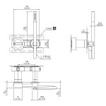 CEA BAR Bateria wannowa/prysznicowa ścienna z słuchawką i wężem element zewnętrzny Satin Stainless Steel BAR38WS