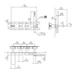 CEA BAR Bateria wannowa ścienna z wylewką, słuchawką i wężem element zewnętrzny Satin Stainless Steel BAR34IS