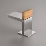 CEA Bar Zawór na zimną lub ciepłą wodę jednootworowy Satin Stainless Steel+Burma Teak BAR61TS