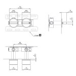 CEA BAR Zawór odcinający (para) ścienny mieszający element zewnętrzny Satin Stainless Steel BAR44S