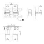 CEA BAR Zawór odcinający (para) ścienny mieszający element zewnętrzny Satin Stainless Steel BAR49S