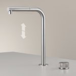 CEA Bateria kuchenna 2-otworowa z obrotową góra-dół i wyciąganą wylewką Satin Stainless Steel APP03S