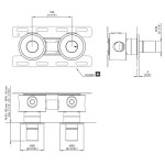 CEA Cartesio Zawór odcinający (para) ścienny mieszający element zewnętrzny Satin Stainless Steel CAR44S