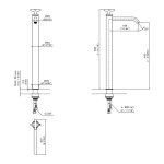 CEA Cross Bateria umywalkowa jednootworowa do umywalki nablatowej Satin Stainless Steel CRX46S