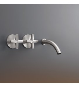 CEA Cross Bateria umywalkowa ścienna z wylewką 12,5 cm element zewnętrzny Satin Stainless Steel CRX11S