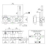 CEA Cross Bateria wannowa/prysznicowa ścienna termostatyczna z przełącznikiem 2/3-drożnym, słuchawką i wężem element zewnętrzny Satin Stainless Steel CRX20WS