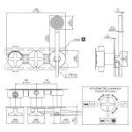 CEA Cross Bateria wannowa/prysznicowa ścienna termostatyczna z przełącznikiem 2/3-drożnym, słuchawką i wężem element zewnętrzny Satin Stainless Steel CRX20YWS