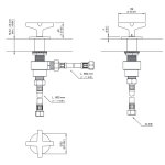 CEA Cross Zawór odcinający jednootworowy ciepła woda Satin Stainless Steel CRX33S