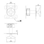 CEA Cross Zawór odcinający ścienny ciepła woda element zewnętrzny Satin Stainless Steel CRX30S