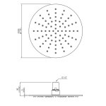 CEA Deszczownica prysznicowa regulowana ścienna Satin Stainless Steel FRE12S