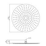 CEA Deszczownica prysznicowa regulowana sufitowa Satin Stainless Steel FRE40S