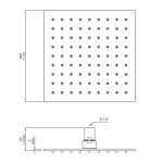 CEA Deszczownica prysznicowa regulowana sufitowa Satin Stainless Steel FRE11S