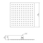 CEA Deszczownica prysznicowa regulowana sufitowa Satin Stainless Steel FRE32S