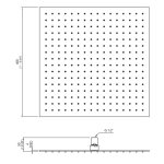 CEA Deszczownica prysznicowa regulowana sufitowa Satin Stainless Steel FRE31S