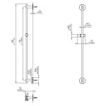 CEA Drążek prysznicowy z stożkowym uchwytem do słuchawki prysznicowej Satin Stainless Steel FRE73S