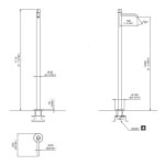 CEA Duet Bateria umywalkowa wolnostojąca element zewnętrzny Satin Stainless Steel DET08S