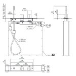 CEA Duet Bateria wannowa 3-otworowa na brzeg wanny ze słuchawką prysznicową element zewnętrzny Satin Stainless Steel DET31S