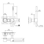 CEA Duet Bateria wannowa/prysznicowa ścienna ze słuchawką i wężem element zewnętrzny Satin Stainless Steel DET71WS