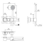 CEA Duet Bateria wannowa/prysznicowa ścienna ze słuchawką i wężem element zewnętrzny Satin Stainless Steel DET71YWS