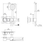 CEA Duet Bateria wannowa/prysznicowa ścienna ze słuchawką i wężem element zewnętrzny Satin Stainless Steel DET71HWS