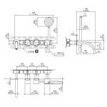 CEA Duet Bateria wannowa ścienna z wylewką, słuchawką i wężem element zewnętrzny Satin Stainless Steel DET35HYS