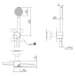 CEA Duet Słuchawka prysznicowa z uchwytem ściennym i przyłączem wody element zewnętrzny Satin Stainless Steel DET70YIS