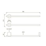 CEA Equilibrio Grzejnik elektryczny do ręczników 58 cm 2 elementy ścienny element zewnętrzny Satin Stainless Steel EQB02S