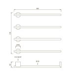 CEA Equilibrio Grzejnik elektryczny do ręczników 58 cm 4 elementy ścienny element zewnętrzny Satin Stainless Steel EQB04S