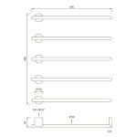 CEA Equilibrio Grzejnik elektryczny do ręczników 58 cm 5 elementy ścienny element zewnętrzny Satin Stainless Steel EQB05S