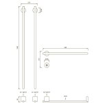 CEA Equilibrio Grzejnik elektryczny do ręczników 58 i 106 cm 3 element ścienny z przyciskiem zasilania element zewnętrzny Black Diamond Satin EQB73KDS