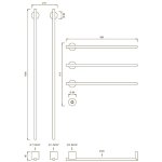 CEA Equilibrio Grzejnik elektryczny do ręczników 58 i 106 cm 5 element ścienny z przyciskiem zasilania element zewnętrzny Black Diamond Satin EQB75KDS