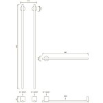 CEA Equilibrio Grzejnik elektryczny do ręczników 58 i 106 cm 3 element ścienny element zewnętrzny Black Diamond Satin EQB63KDS