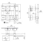 CEA Flag Bateria wannowa/prysznicowa ścienna ze słuchawką i wężem element zewnętrzny Satin Stainless Steel FLG22WS