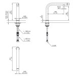 CEA Gastone Bateria podokienna kuchenna jednootworowa Satin Stainless Steel GAS23S