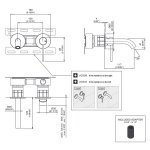 CEA Gastone Bateria umywalkowa ścienna z wylewką 12,5 cm element zewnętrzny Satin Stainless Steel GAS04WS