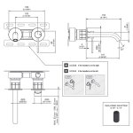 CEA Gastone Bateria umywalkowa ścienna z wylewką 15,5 cm element zewnętrzny Satin Stainless Steel GAS27WS