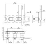 CEA Gastone Bateria wannowa/prysznicowa ścienna z słuchawką i wężem element zewnętrzny Satin Stainless Steel GAS25WS