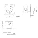 CEA Gastone Zawór odcinający ścienny ciepła woda element zewnętrzny Satin Stainless Steel GAS12WS