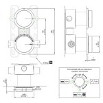 CEA Giotto Bateria prysznicowa ścienna termostatyczna z przełącznikiem 2/3-drożnym element zewnętrzny Satin Stainless Steel GIO55S