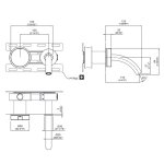 CEA Giotto Bateria umywalkowa ścienna z progresywnym mieszaczem element zewnętrzny Satin Stainless Steel GIO18S