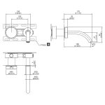 CEA Giotto Bateria umywalkowa ścienna z progresywnym mieszaczem element zewnętrzny Satin Stainless Steel GIO19S