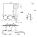 CEA Giotto Bateria wannowa/prysznicowa ścienna z słuchawką i wężem element zewnętrzny Satin Stainless Steel GIO25HWS