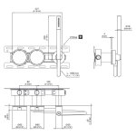 CEA Giotto Bateria wannowa/prysznicowa ścienna z słuchawką i wężem element zewnętrzny Satin Stainless Steel GIO25WS