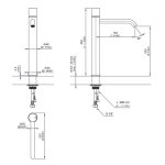 CEA Giotto Plus Bateria umywalkowa jednootworowa do umywalki nablatowej H33,5 cm Satin Stainless Steel GIO64S